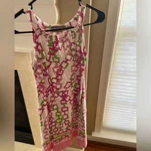Pink & green key hole dress